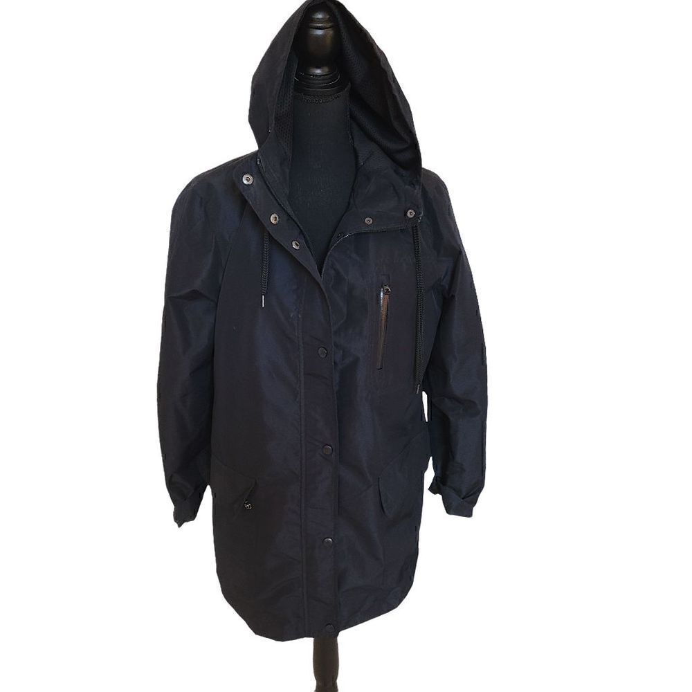 Joe Fresh Womens Black Water Resistant Jacket With Hood Large
